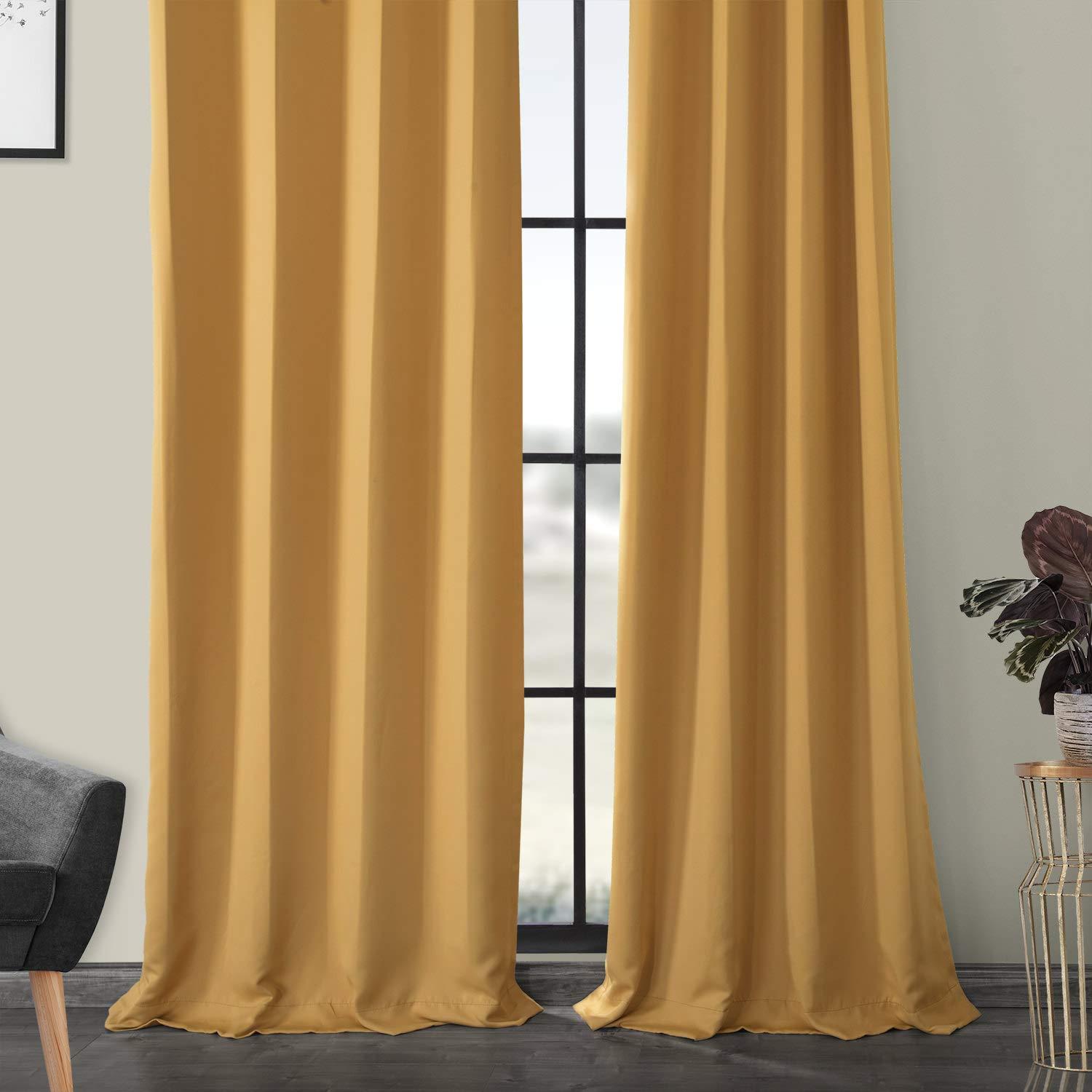 Marigold Grommet Blackout Room Darkening Curtain (1 Panel), Marigold, 50W X 96L
