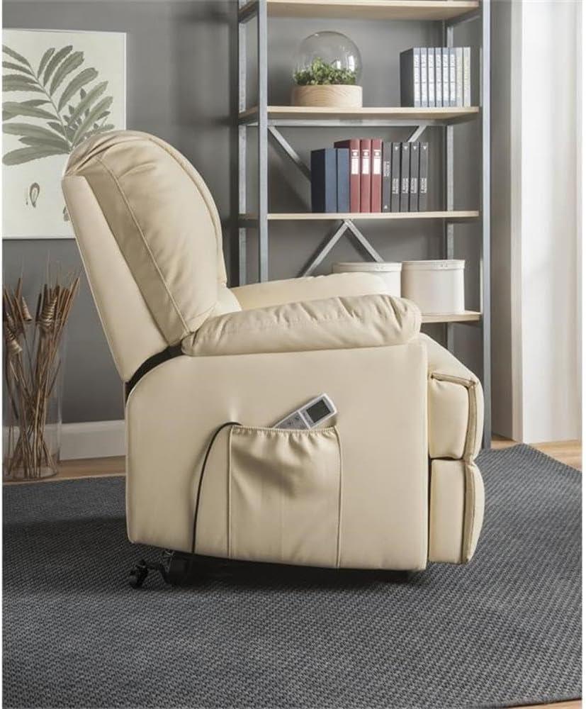 ACME Ixora Recliner w/Power Lift & Massage in Beige PU 59286