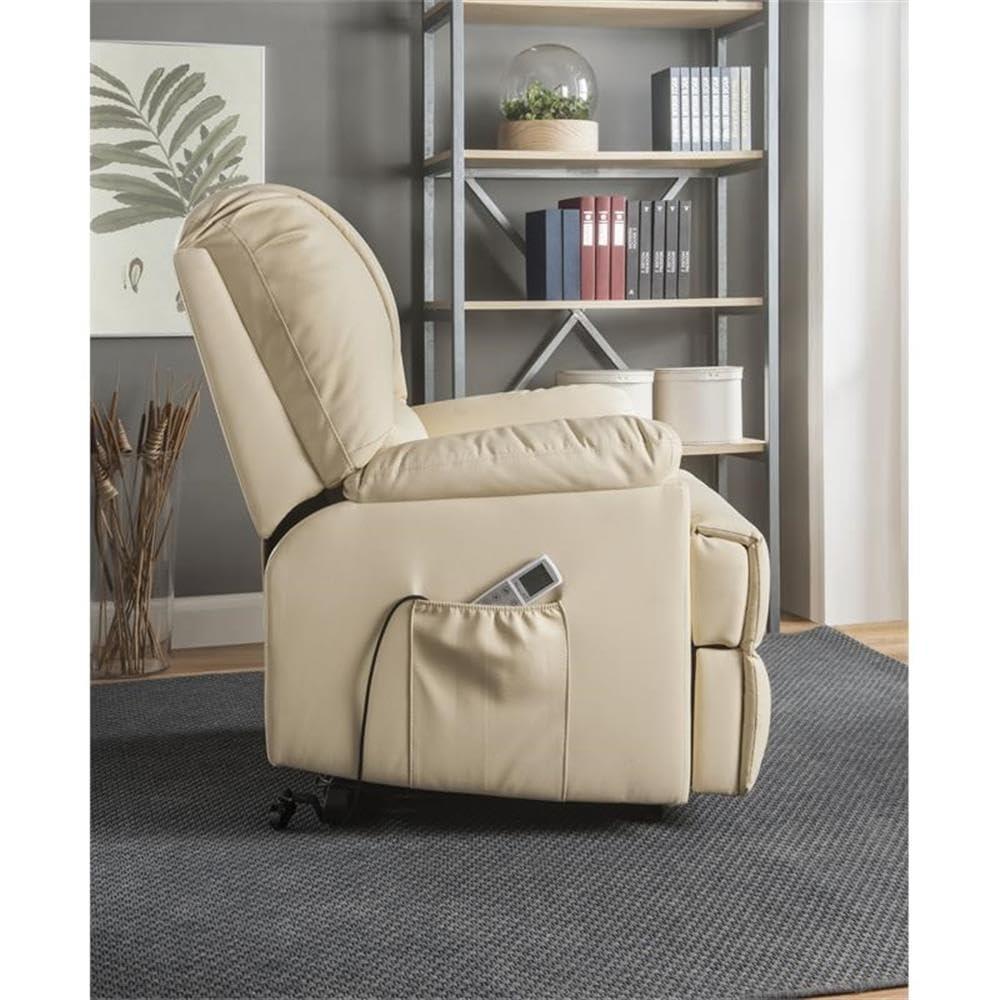 ACME Ixora Recliner with Power Lift and Massage in Beige