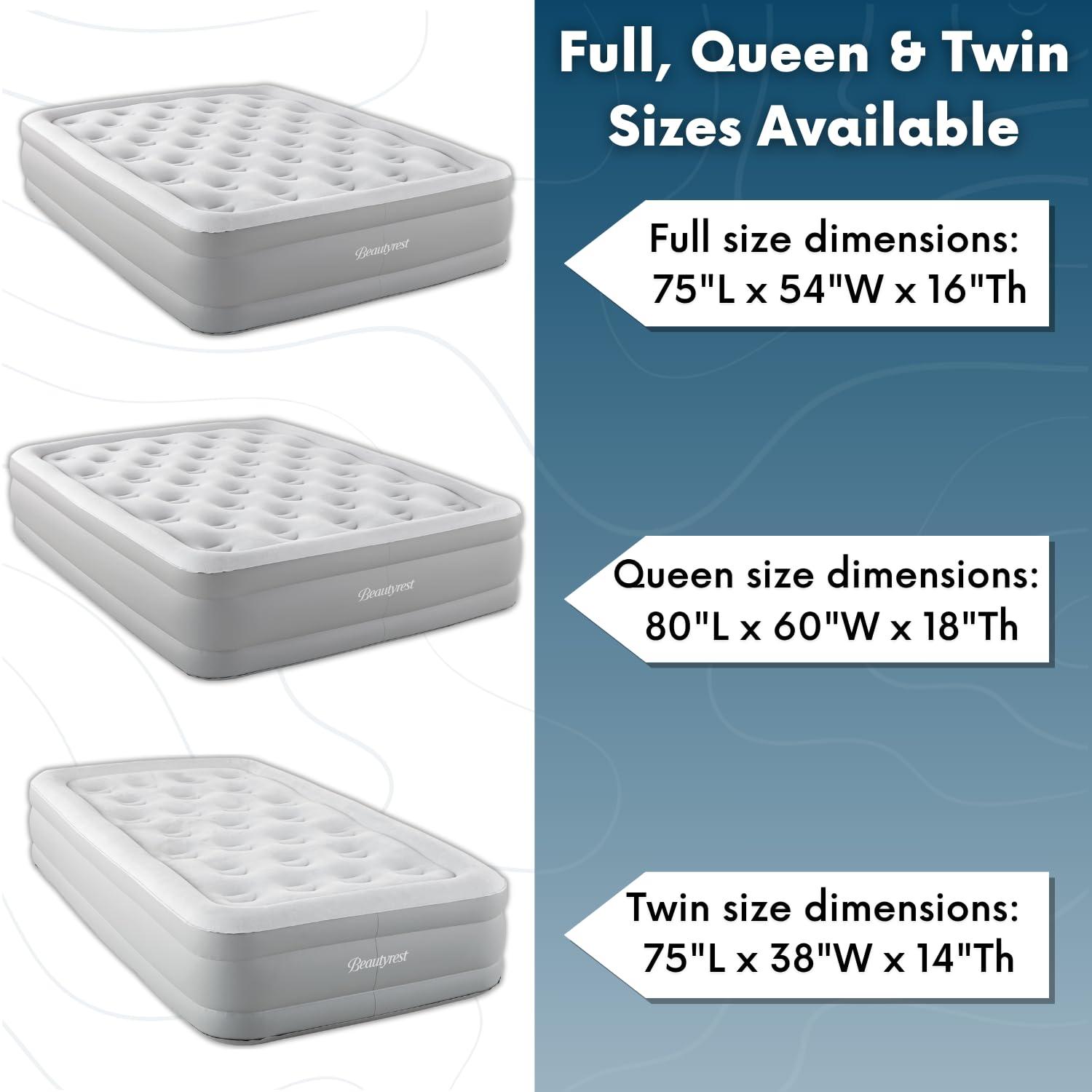 Beautyrest Queen Size Gray Raised Air Bed with Pump