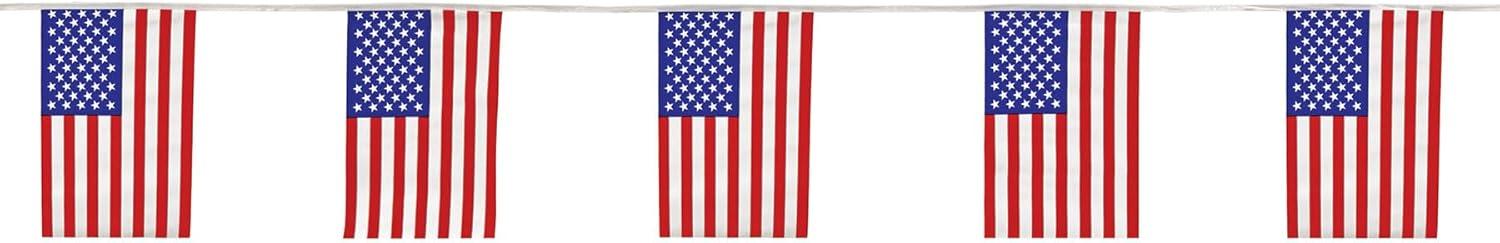 Beistle American Flag Pennant Banner, 17" x 60', (1/Pkg) Multicolored