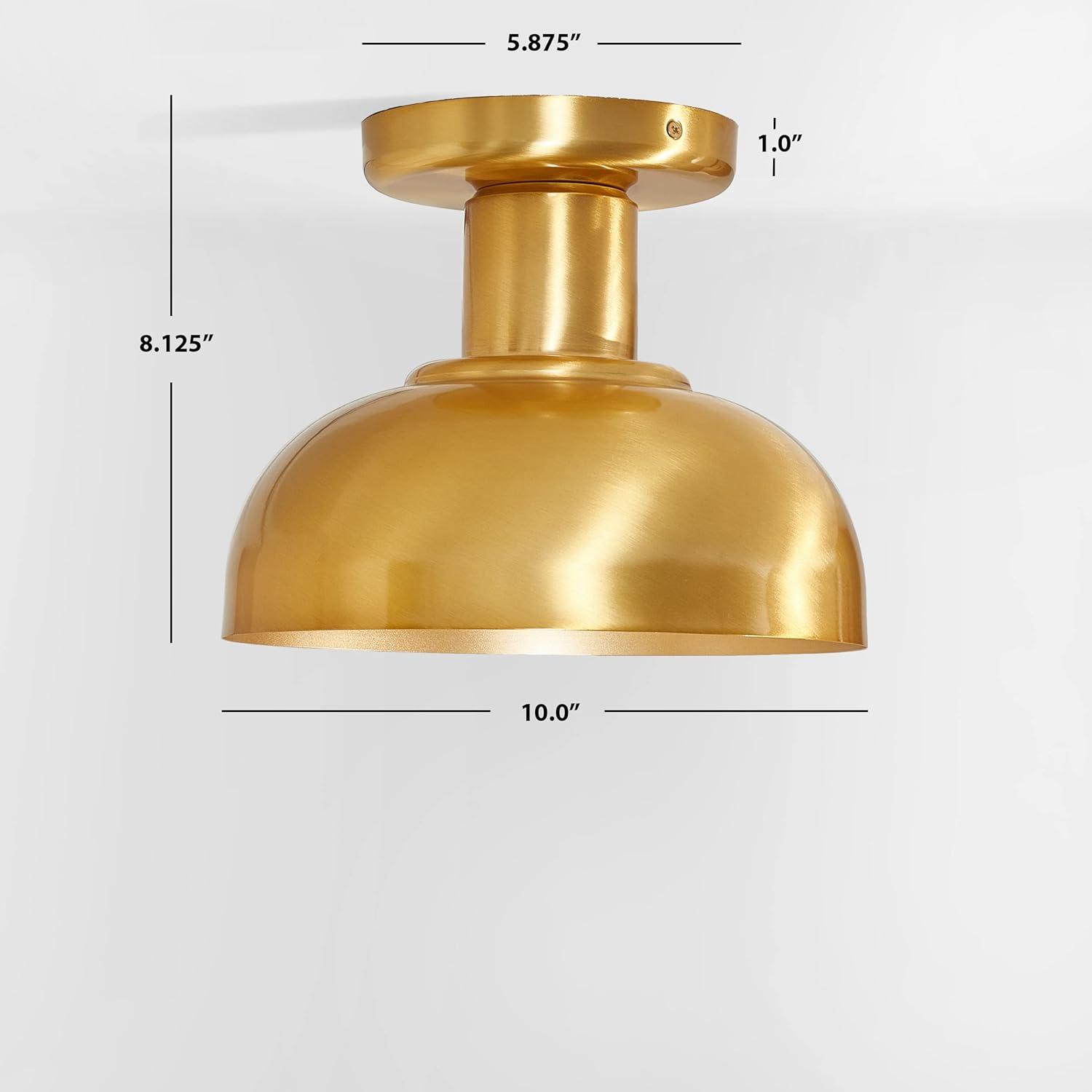 Helm 13" Brass and Glass LED Flush Mount Light