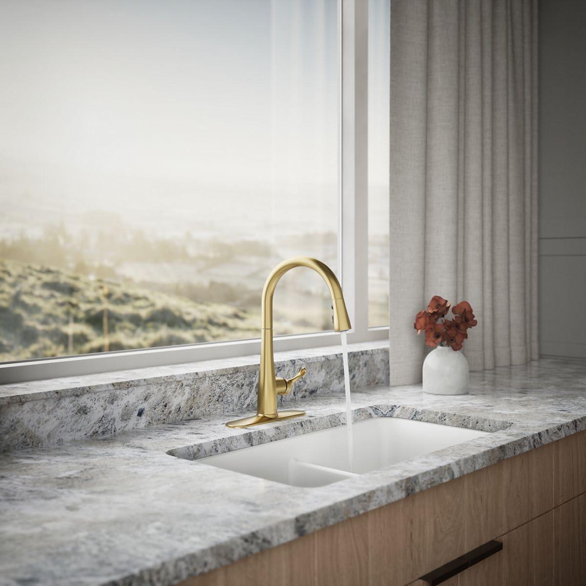 Simplice Touchless Pull-Down Kitchen Sink Faucet with Three-Function Sprayhead