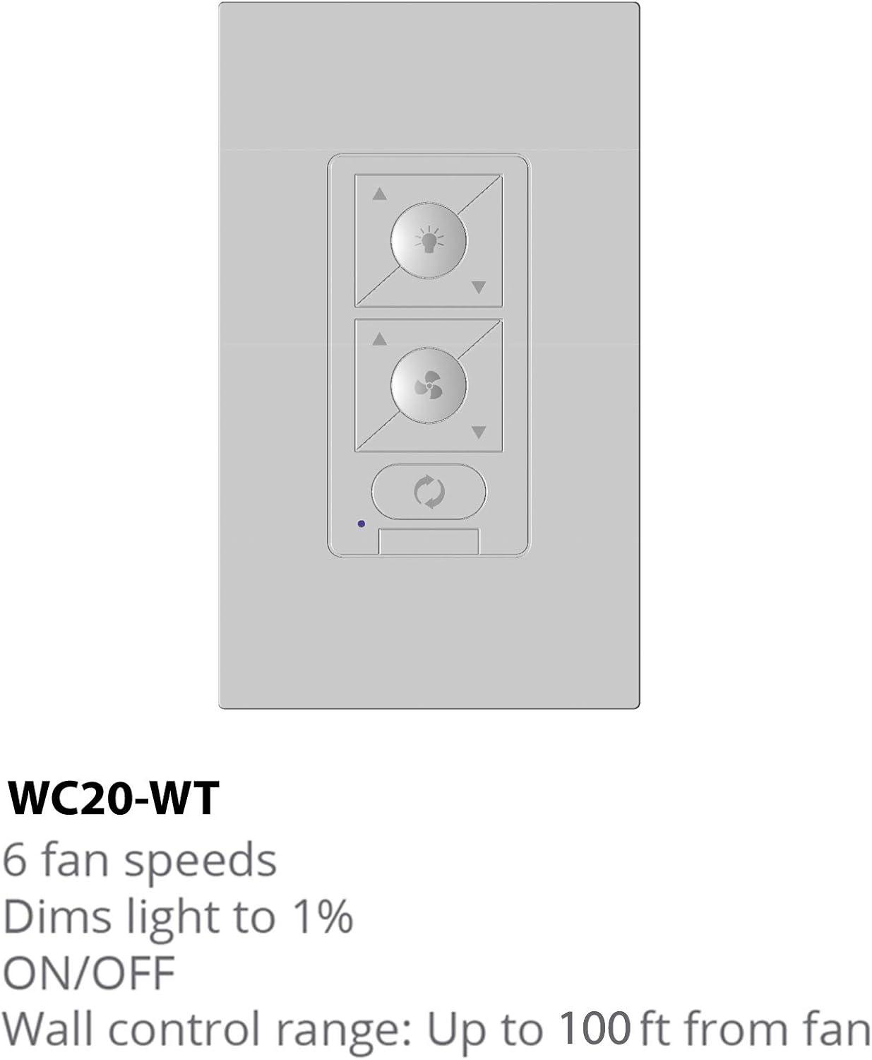 Wac Lighting Wc20 6-Speed Bluetooth Ceiling Fan Wall Control - White