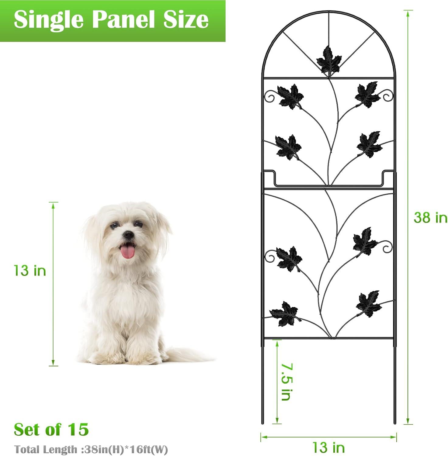 Black Metal Decorative Garden Border Fence Panels