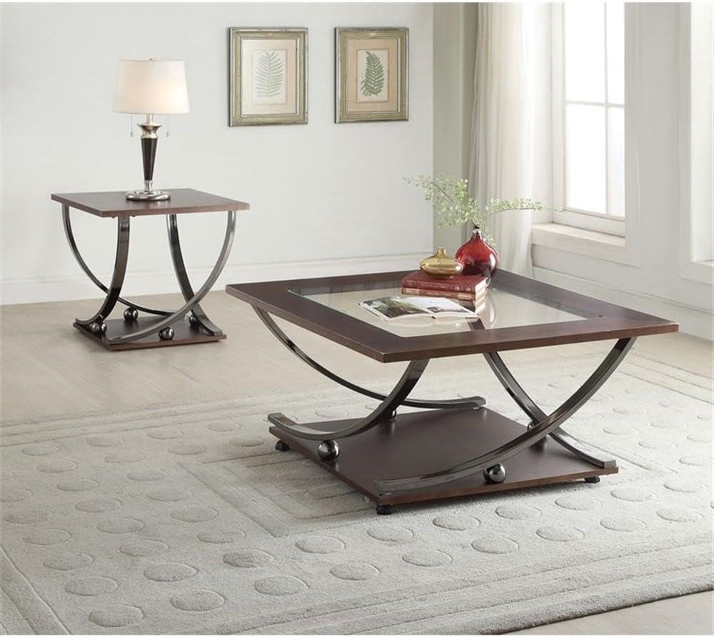 ACME Isiah End Table in Black Nickel 80357