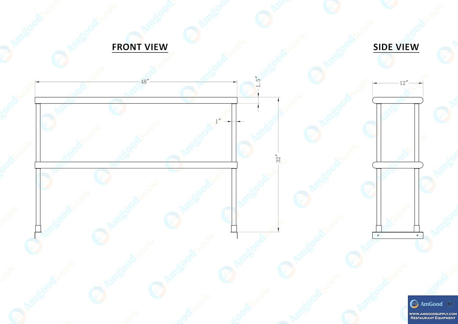 Amgood Stainless Steel Double-Tier Shelf