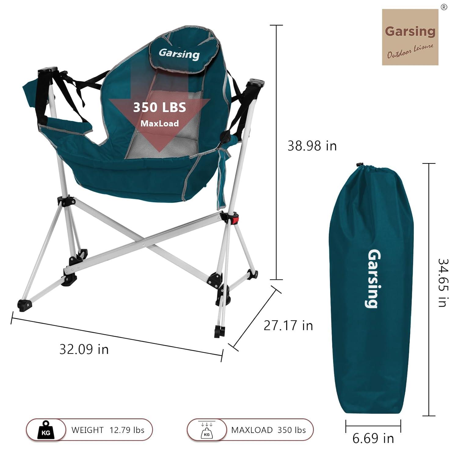 Green Folding Camping Chair with Carrying Bag