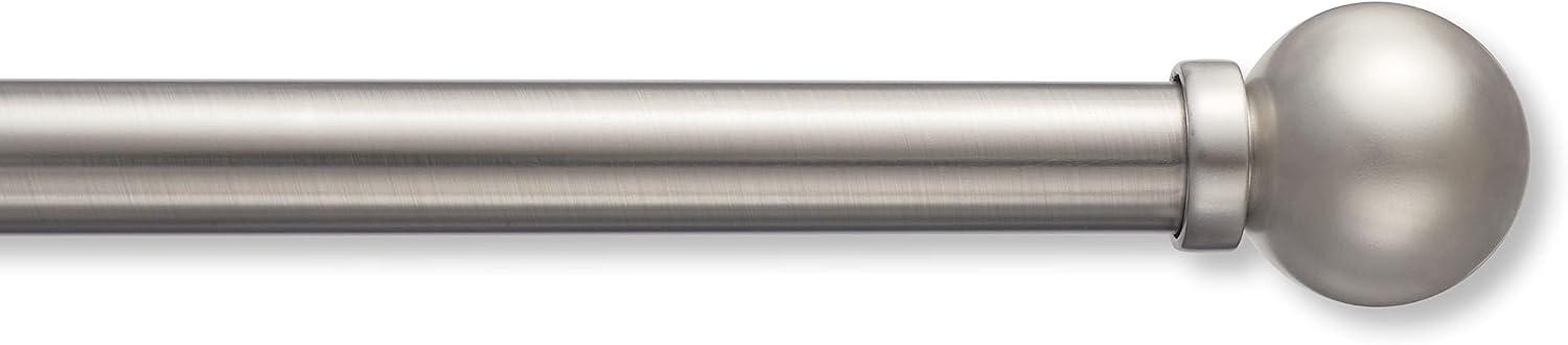 MODE Mode Premium Collection 1 Diameter Curtain Rod Set with Modern Ball Finials and Steel Wall Mounted Adjustable Rod