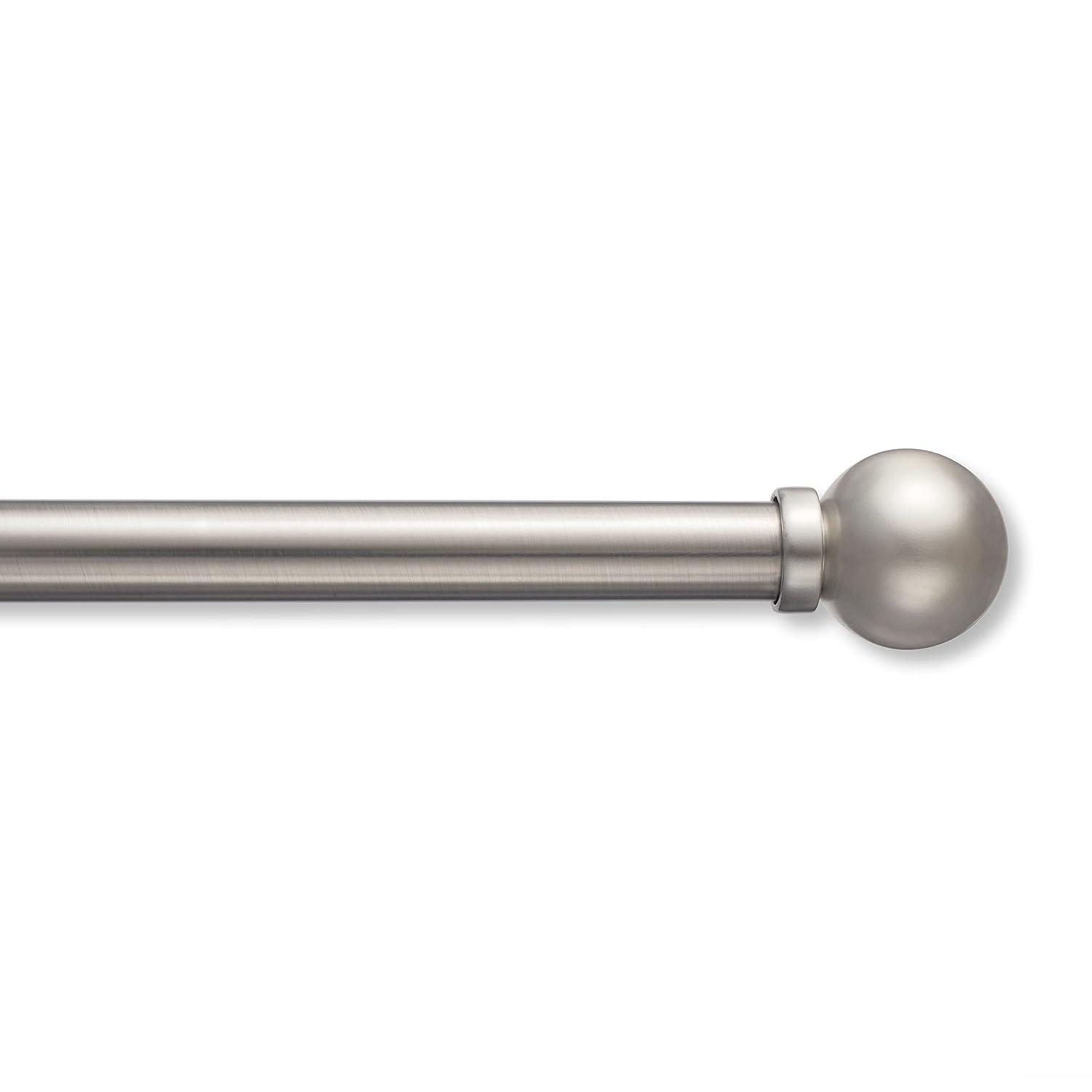 MODE Mode Premium Collection 1 Diameter Curtain Rod Set with Modern Ball Finials and Steel Wall Mounted Adjustable Rod