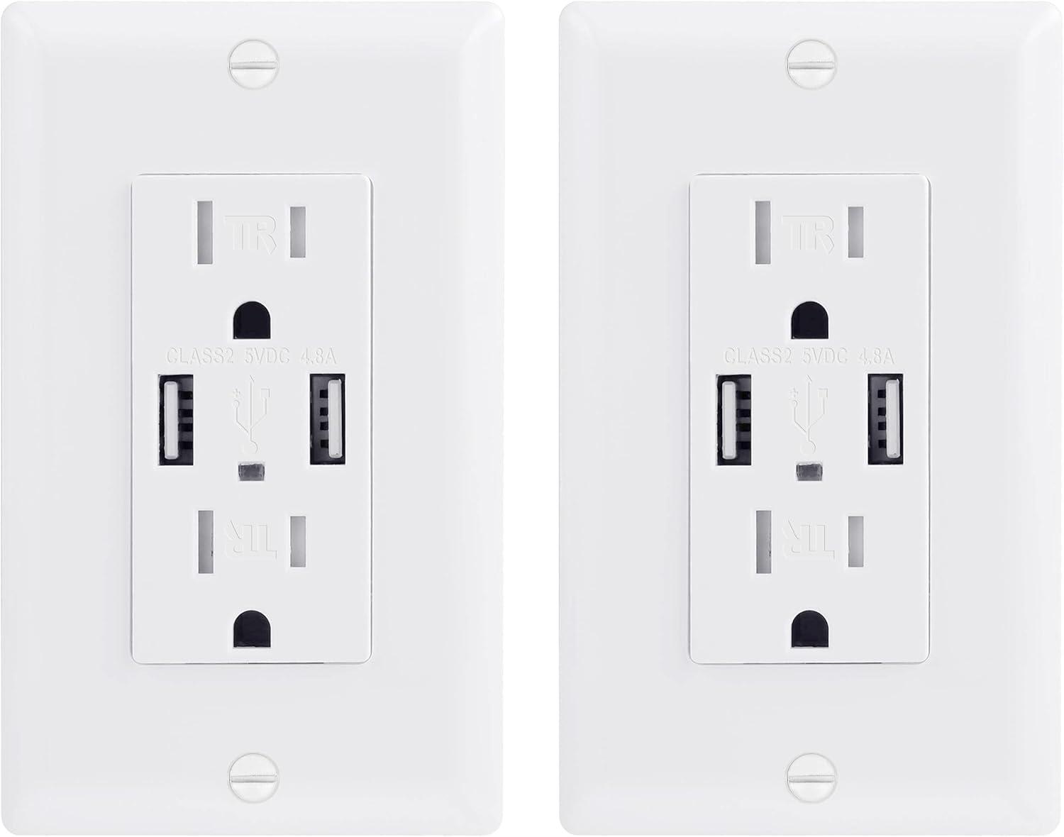 15 Tamper Resistant Duplex Outlet with USB Port