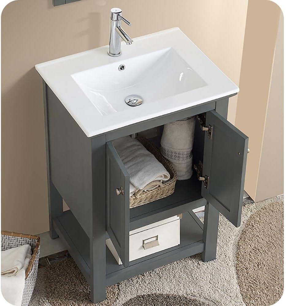 Manchester 30" Freestanding Single Sink Bathroom Vanity with Integrated Sink (Faucet Not Included)