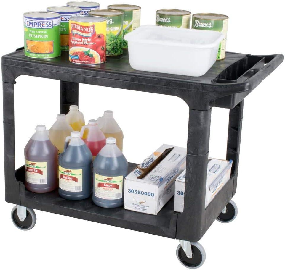 Medium Black Structural Foam 2-Shelf Utility Cart