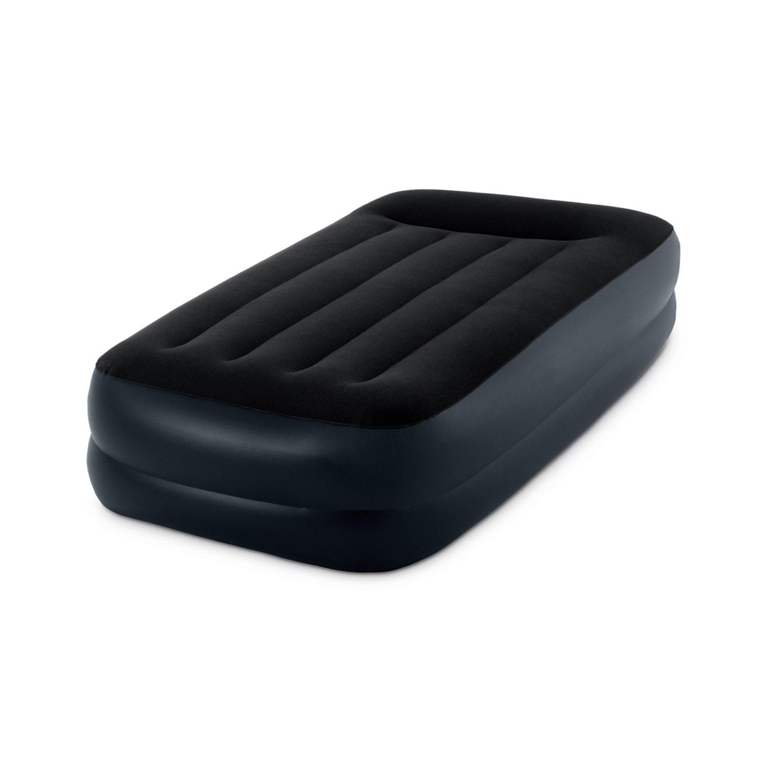Intex 16.5" Twin Dura-Beam Pillow Rest Raised Airbed with Built-In Electric Pump