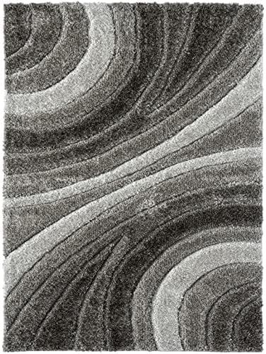 Luxe Weavers Modern Shag Geometric Area Rug, Gray 5x7