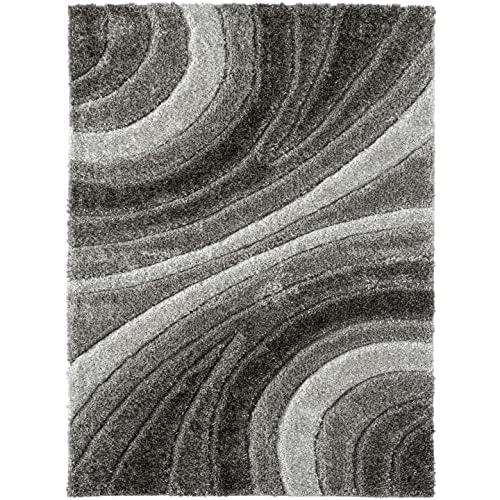 Luxe Weavers Modern Shag Geometric Area Rug, Gray 5x7