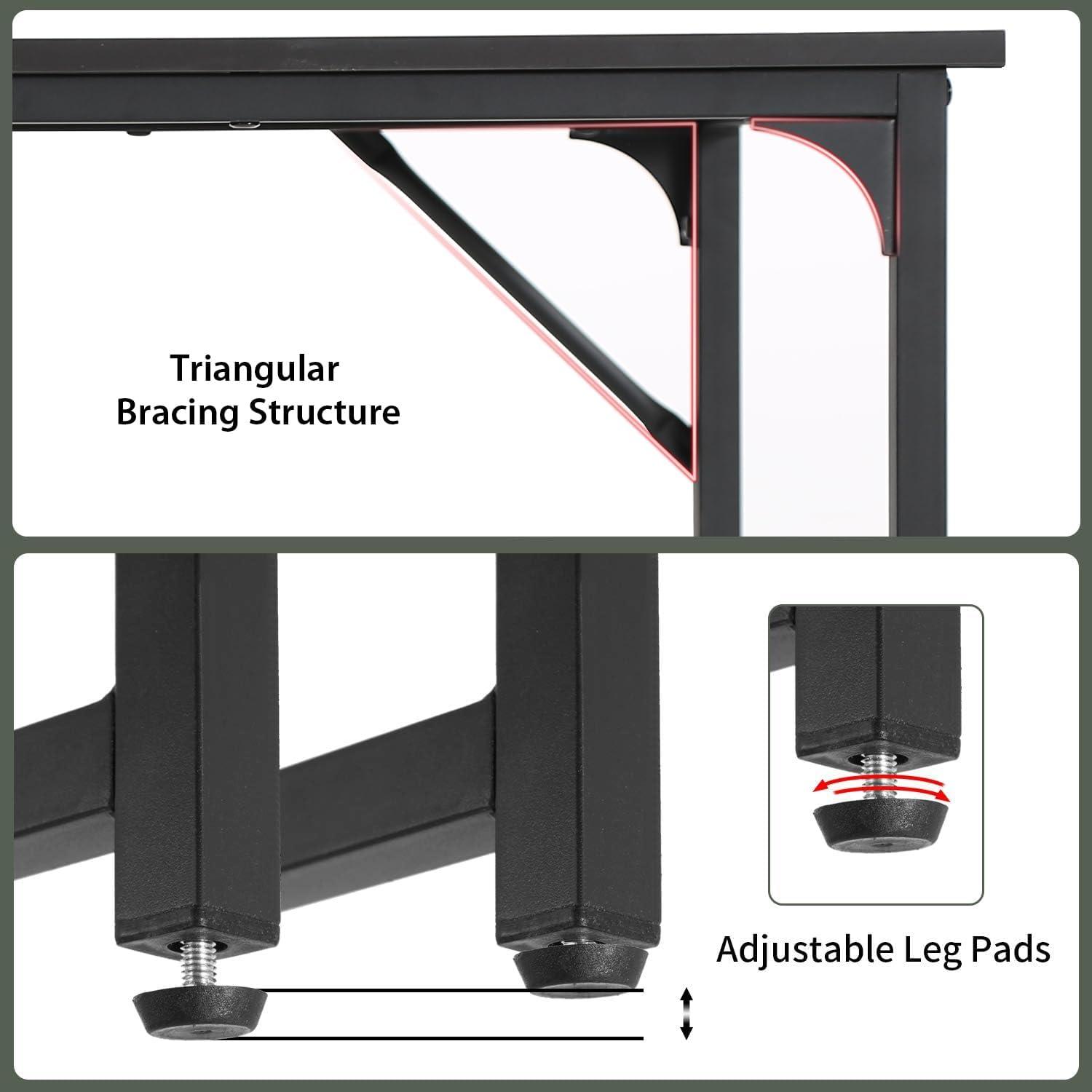 Computer Desk 39/47 inches Writing Desk Home Office Study Workstation Modern PC Laptop Sturdy Simple Gaming Desk with Metal Frame