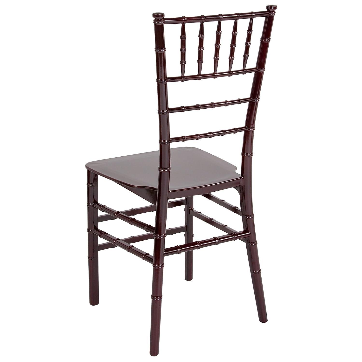 Flash Furniture 2 Pk. HERCULES Series Mahogany Resin Stacking Chiavari Chair