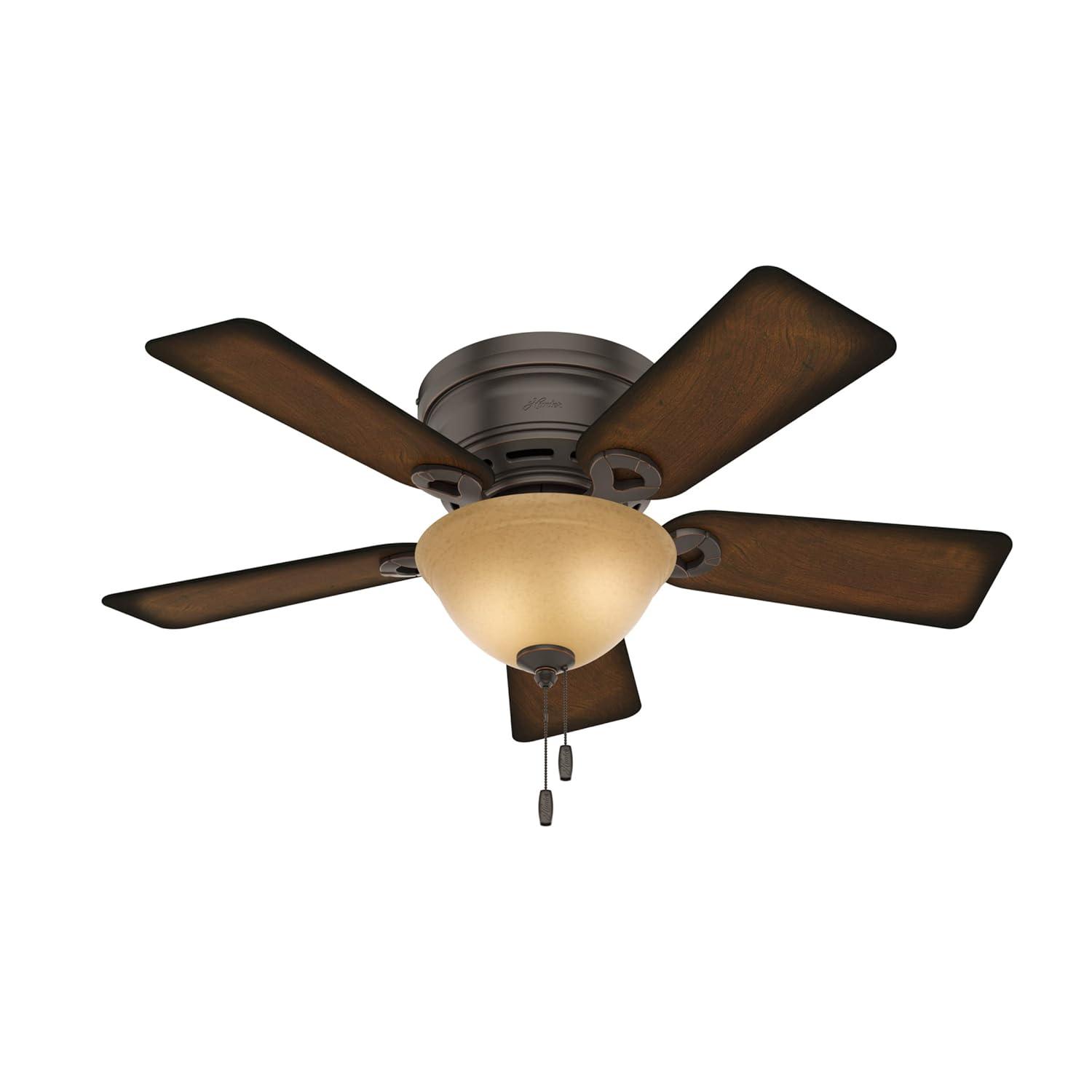 Hunter Fan 42'' Conroy 5 - Blade Flush Mount Ceiling Fan with Pull Chain and Light Kit Included