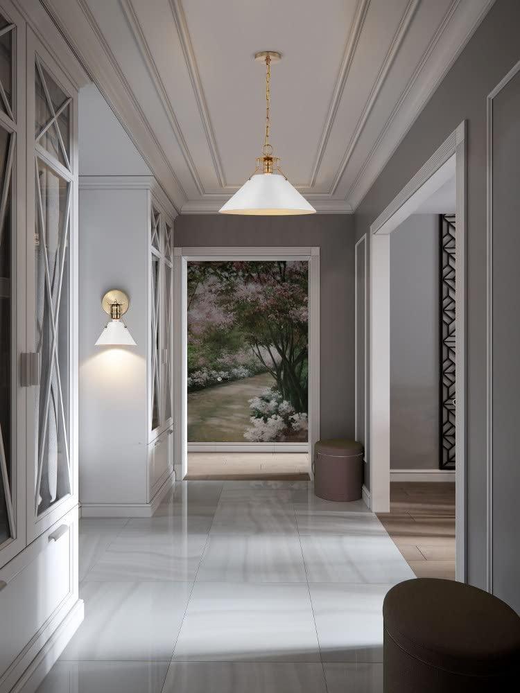 Nuvo Lighting Outpost 1 Light Wall Sconce Matte White with Burnished Brass