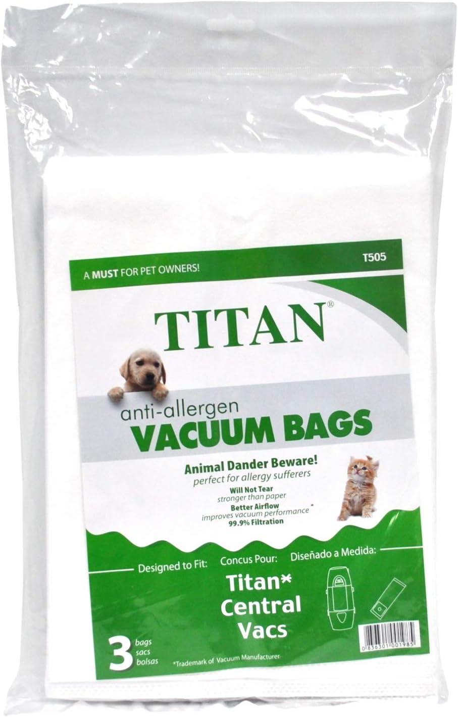 Envirocare Anti Allergen Vacuum Bags Designed To Fit Titan Central Vacuums T505