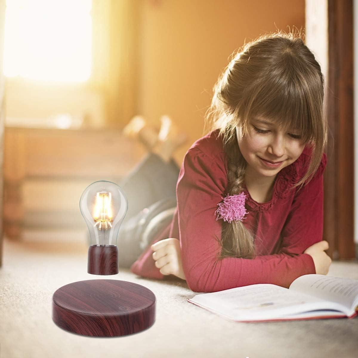 Levitating Light Bulb Lamp Floating and Spinning LED Bulb Light 360 Degree Rotating Magnetic Levitation Bulb Night Lights Table Lamps Home Office Decoration Desk Tech Toys