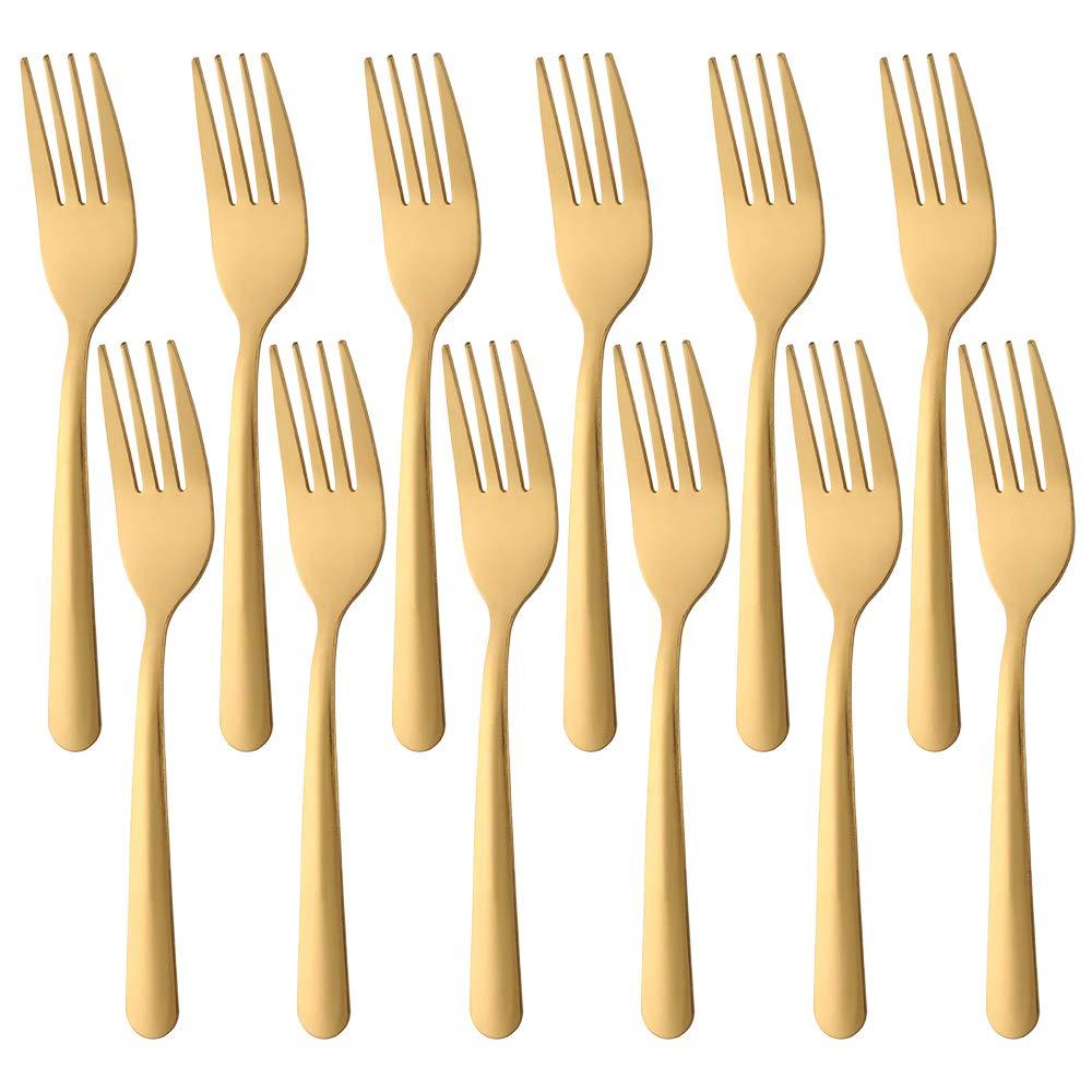 6.2-Inch Salad Forks Dessert Forks 12Pcs, BUY&USE Stainless Steel Cutlery Set