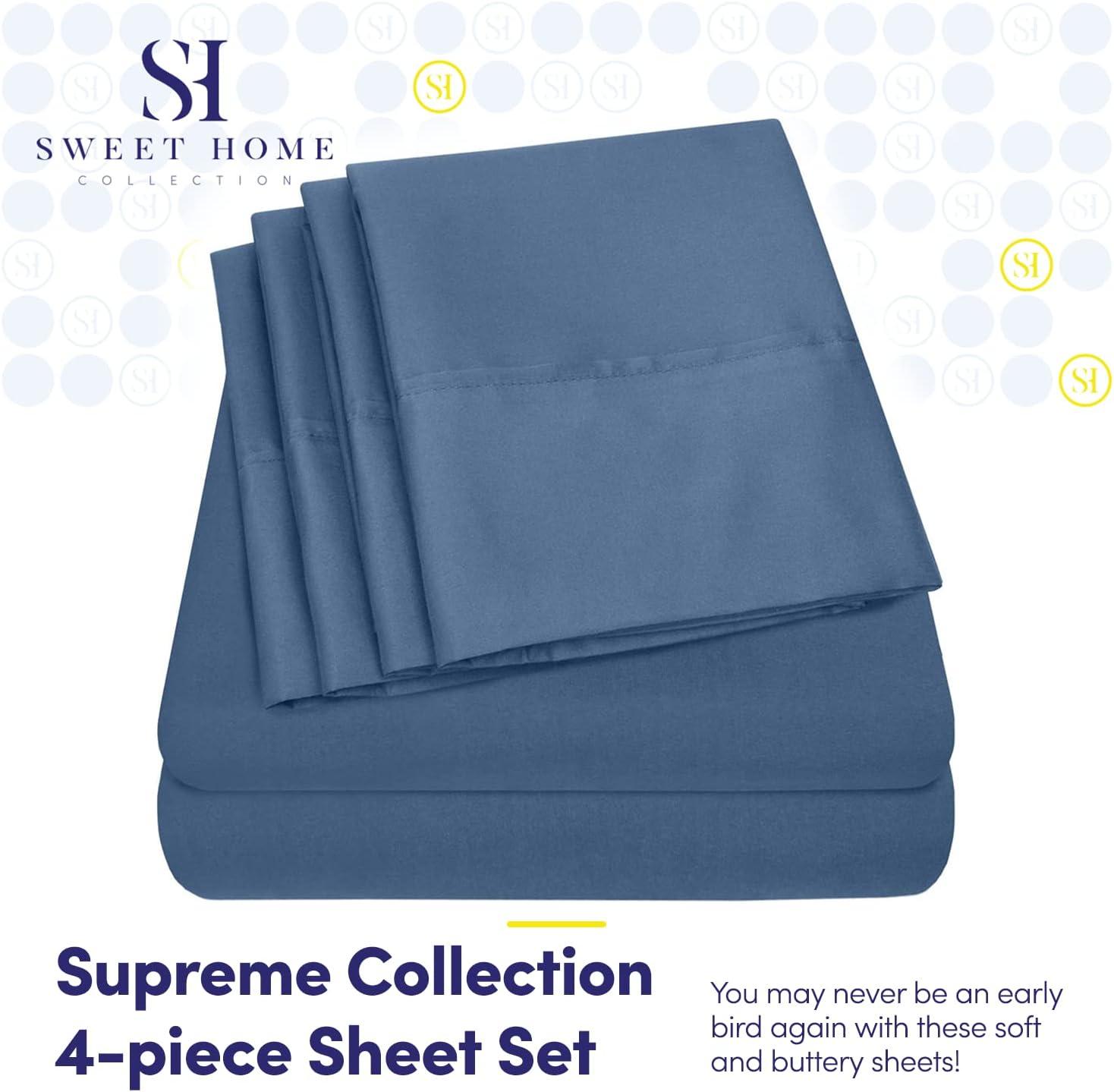 Sweet Home Collection Luxurious Soft Microfiber Sheet Set with Bonus Pillowcases