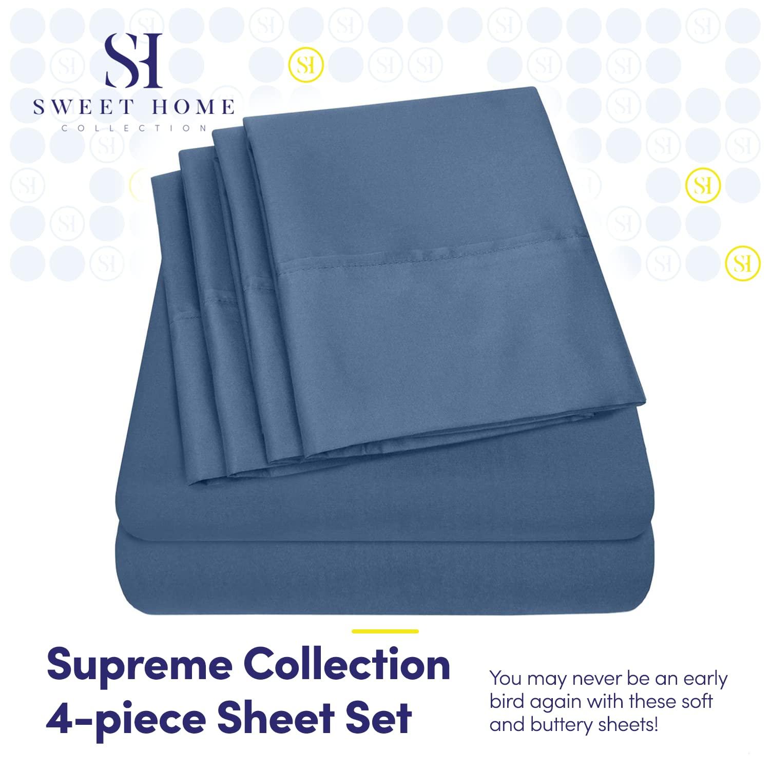 Sweet Home Collection Luxurious Soft Microfiber Sheet Set with Bonus Pillowcases