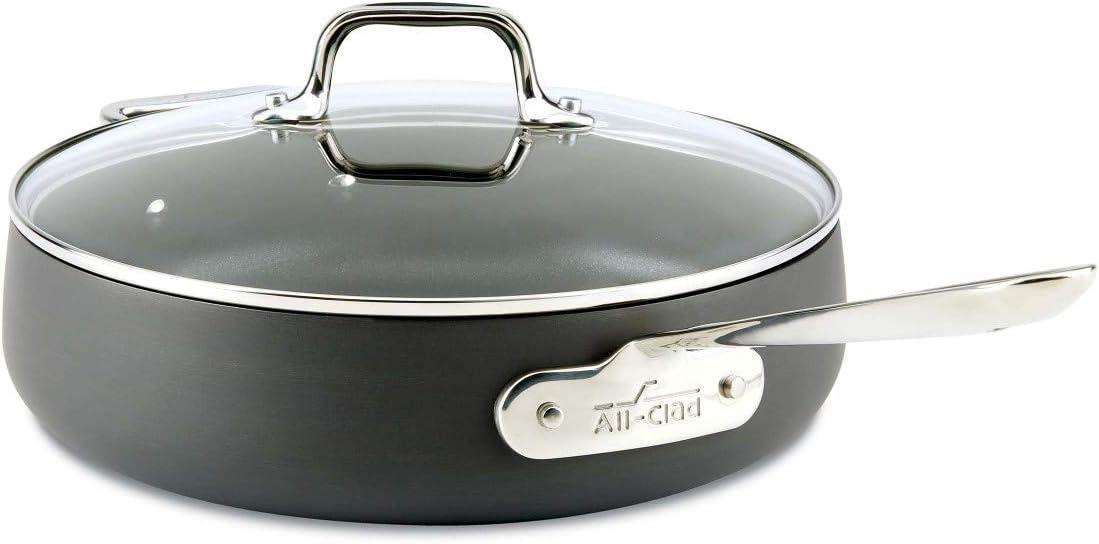 All-Clad 4-Quart Nonstick Hard-Anodized Aluminum Sauté Pan with Lid