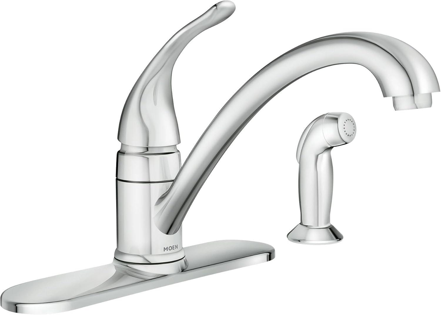 Moen Torrance One Handle Chrome Kitchen Faucet Side Sprayer Included