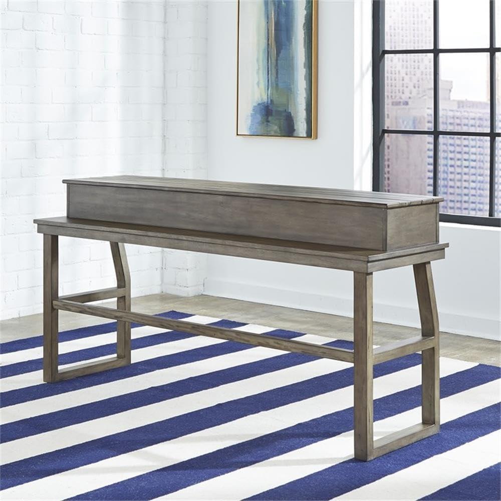 Hayden Way Gray Wash Wood and Metal Console Bar Table