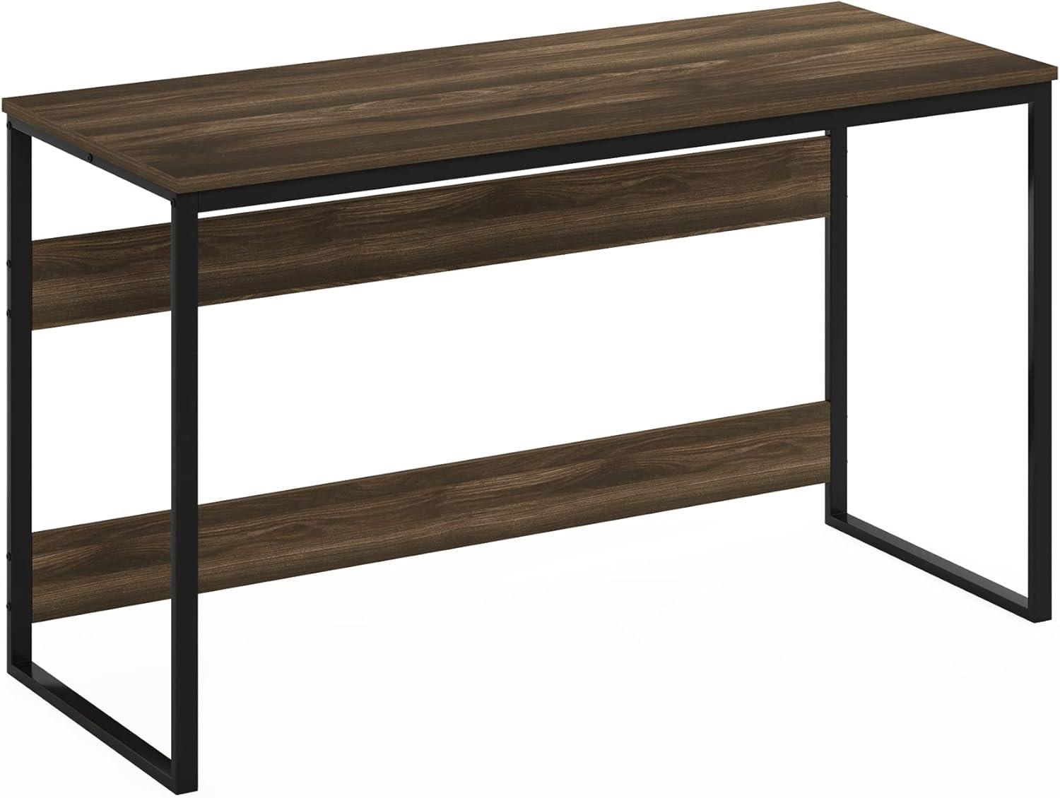 Furinno Modern 52" Wide Computer Desk Metal Frame Writing Study Laptop Table Home Office Workstation,Columbia Walnut