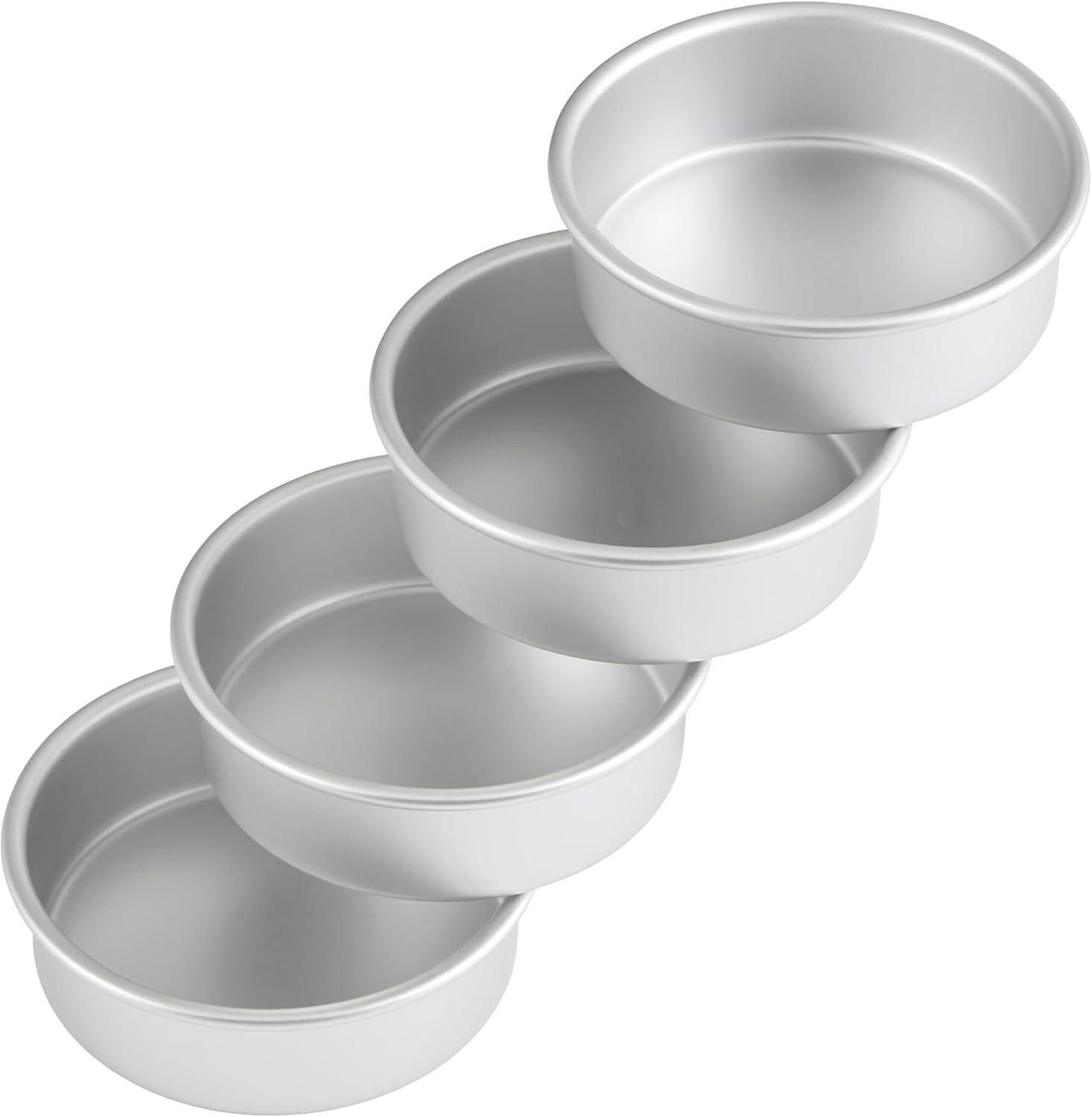 Wilton Aluminum 6-Inch Round Cake Pan Set, Pack of 4