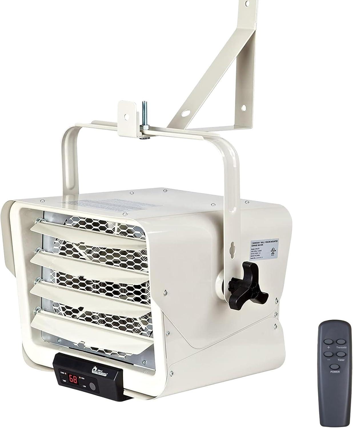 Dr. Infrared Heater DR. INFRARED HEATER Hardwired Shop Garage Electric Heater, Wall/Ceiling Mounted with Remote Controlled Thermostat White