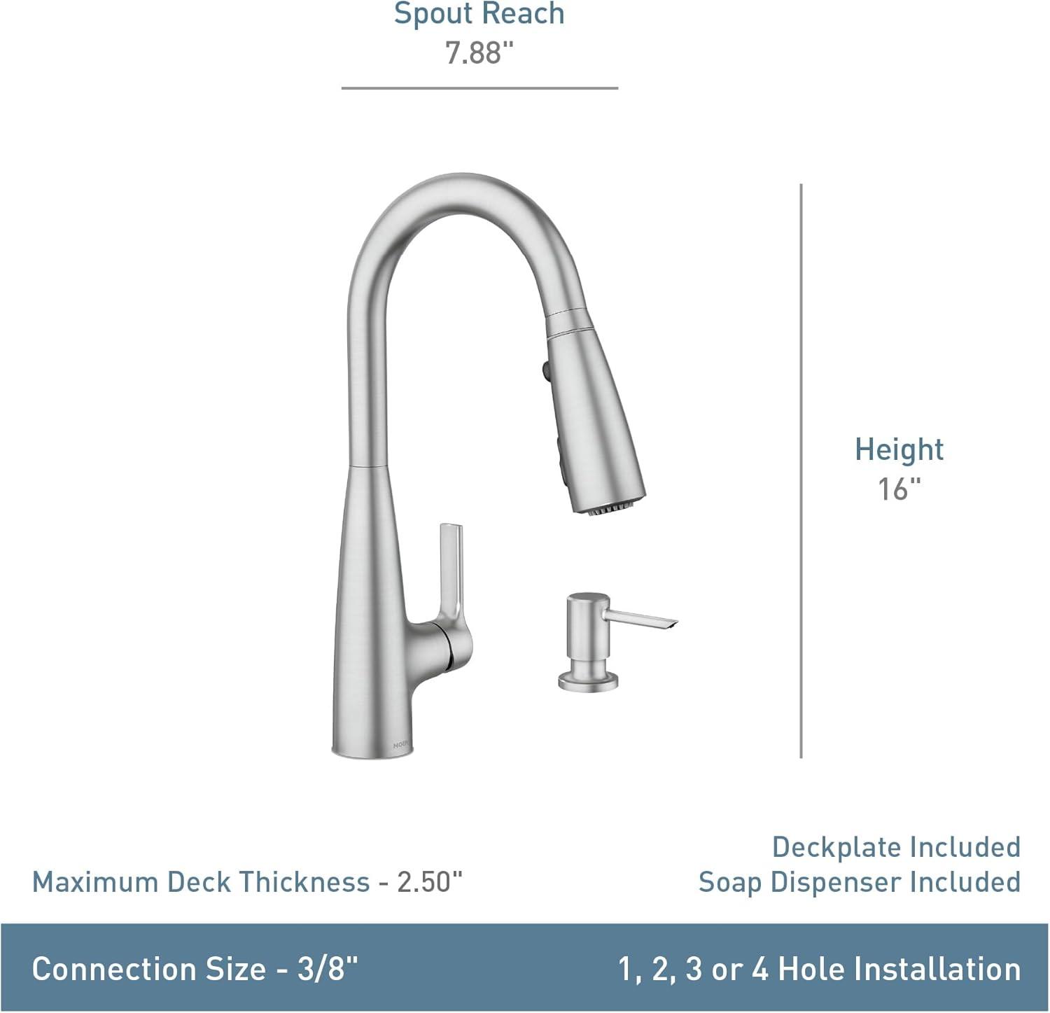 Moen Haelyn Single-Handle Pull-Down Sprayer Kitchen Faucet with ColorCue™ Temperature Indicator in Spot Resist Stainless