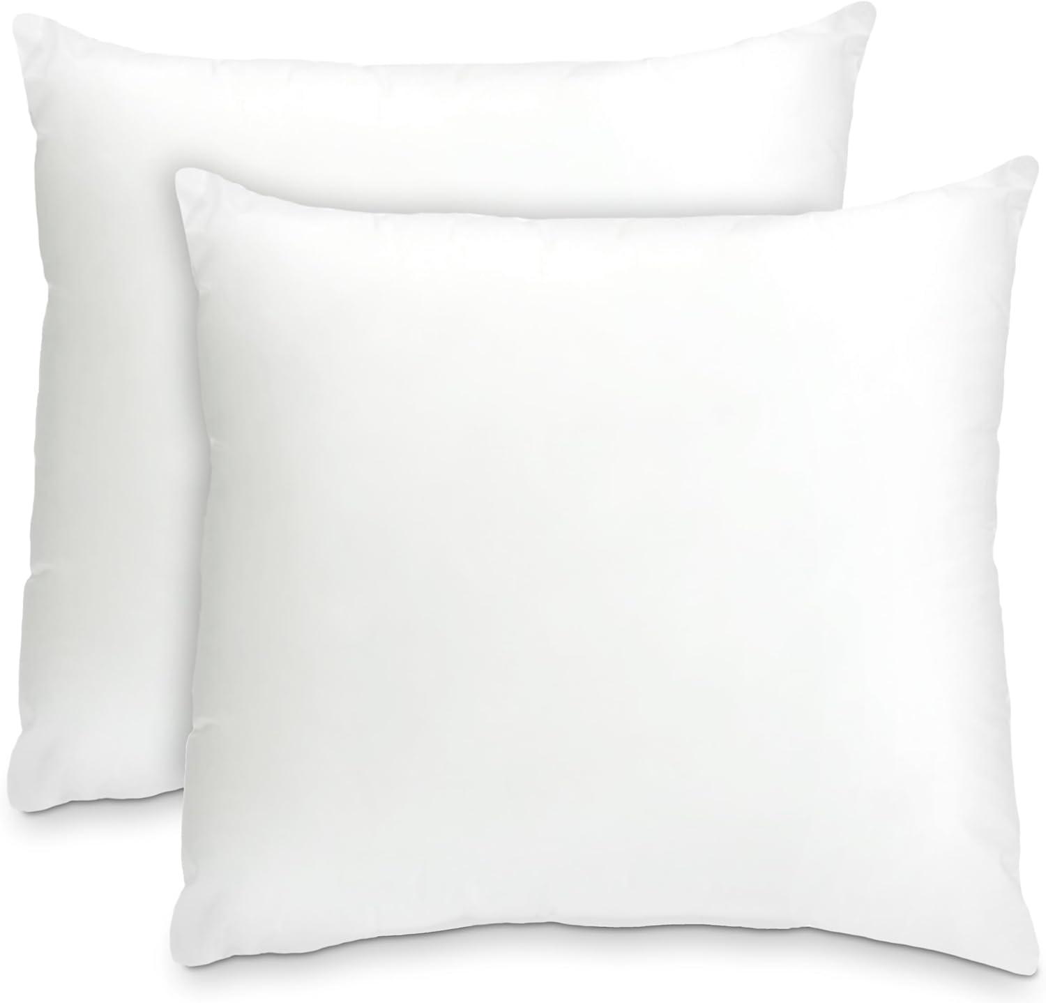 White 20" x 20" Polyester Pillow Inserts Set of 2