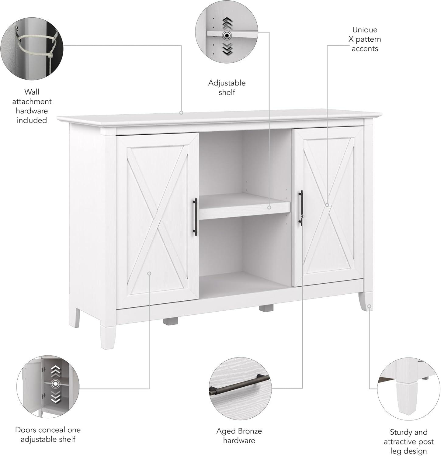 1 1 30-inch Accent Cabinet with Doors and 4 Shelves, Pure White Oak (KWS146WT-03)