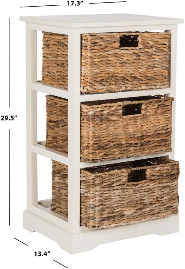 Halle Storage Side Table - AMH5738 - Vintage White - Safavieh Couture