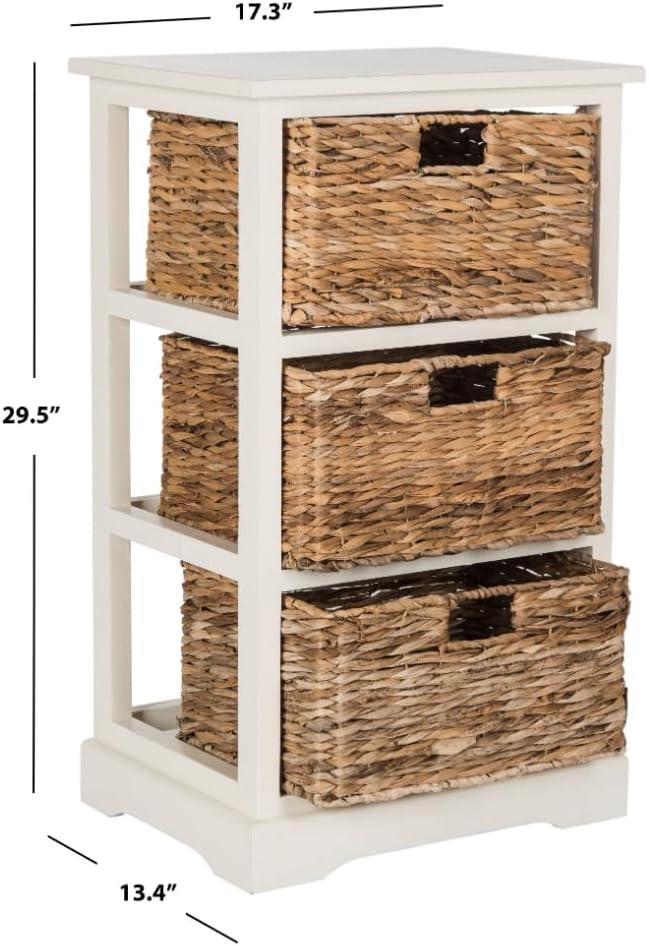 Halle 3 Wicker Basket Storage Side Table - Safavieh