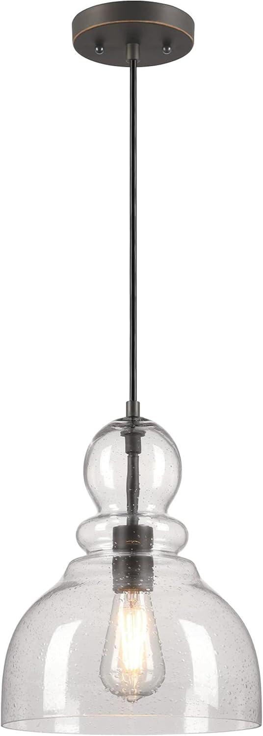 Westinghouse 6129900 Fiona 10" Wide Mini Pendant - Black-Bronze