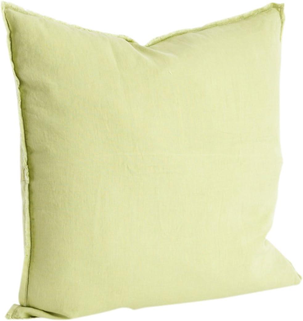 20"x20" Oversize Fringed Design Linen Square Throw Pillow - Saro Lifestyle