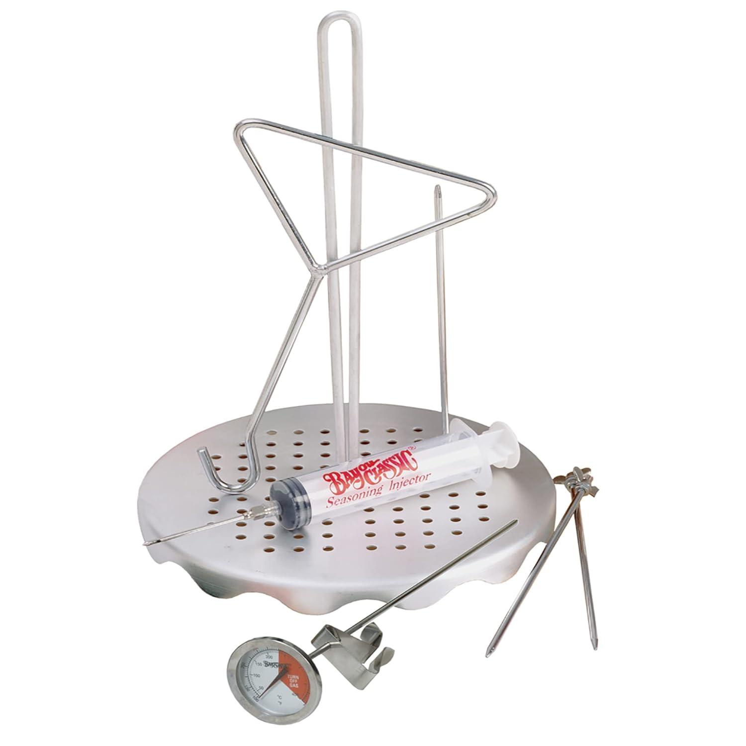 Bayou Classic 200-440 Turkey Fryer Kit, 58,000 Btu, Propane, Stainless Steel, Silver