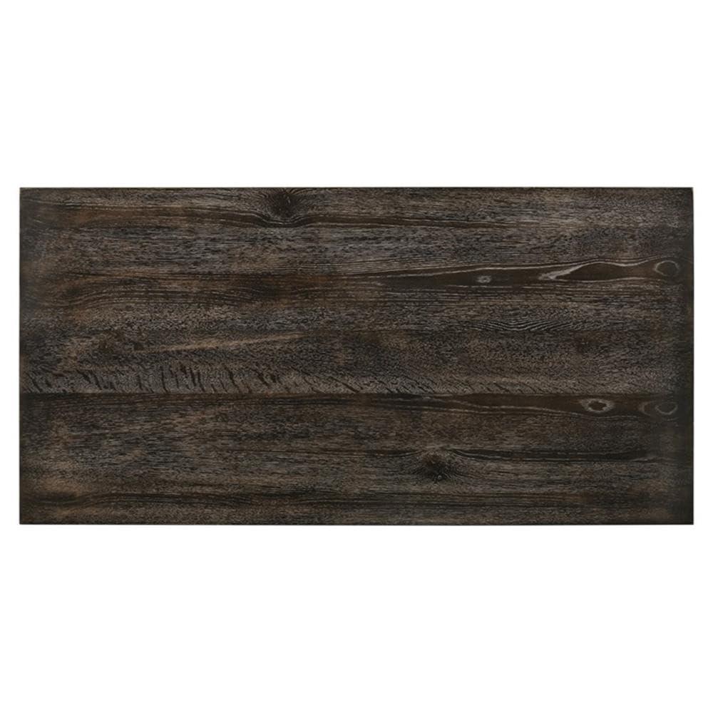 60" Martha Li Dining Table Weathered Gray - Acme Furniture: Sturdy Wood, Storage Shelf, Seats 6