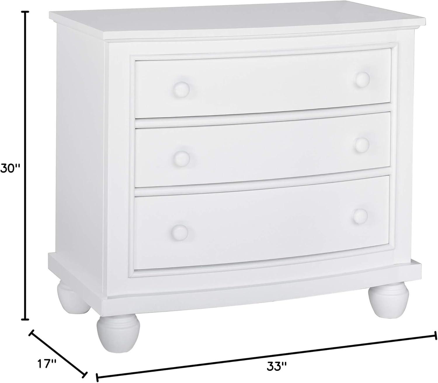 Sunset Trading 3-Drawer Shutter Coastal Wood Nightstand in White