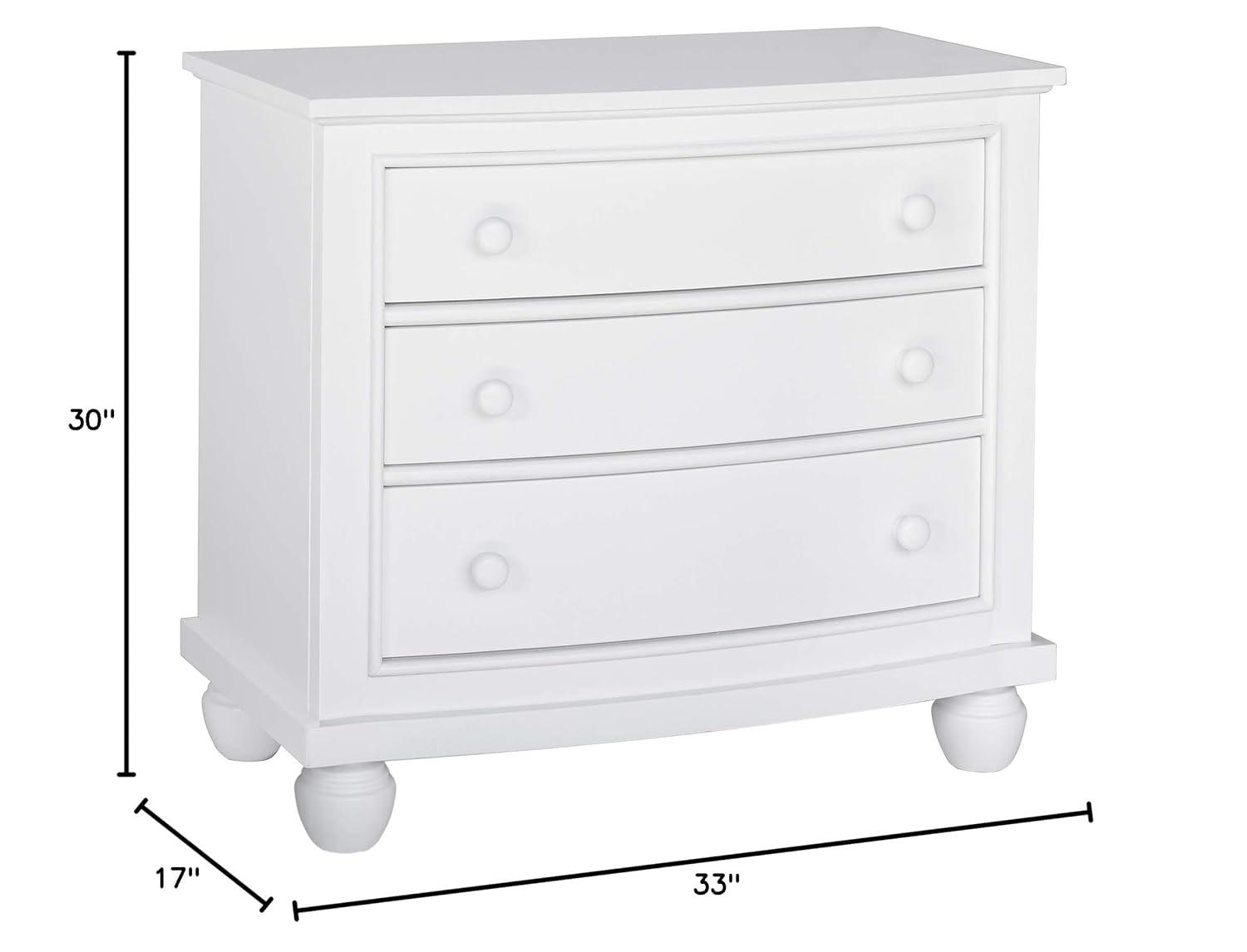 Sunset Trading 3-Drawer Shutter Coastal Wood Nightstand in White