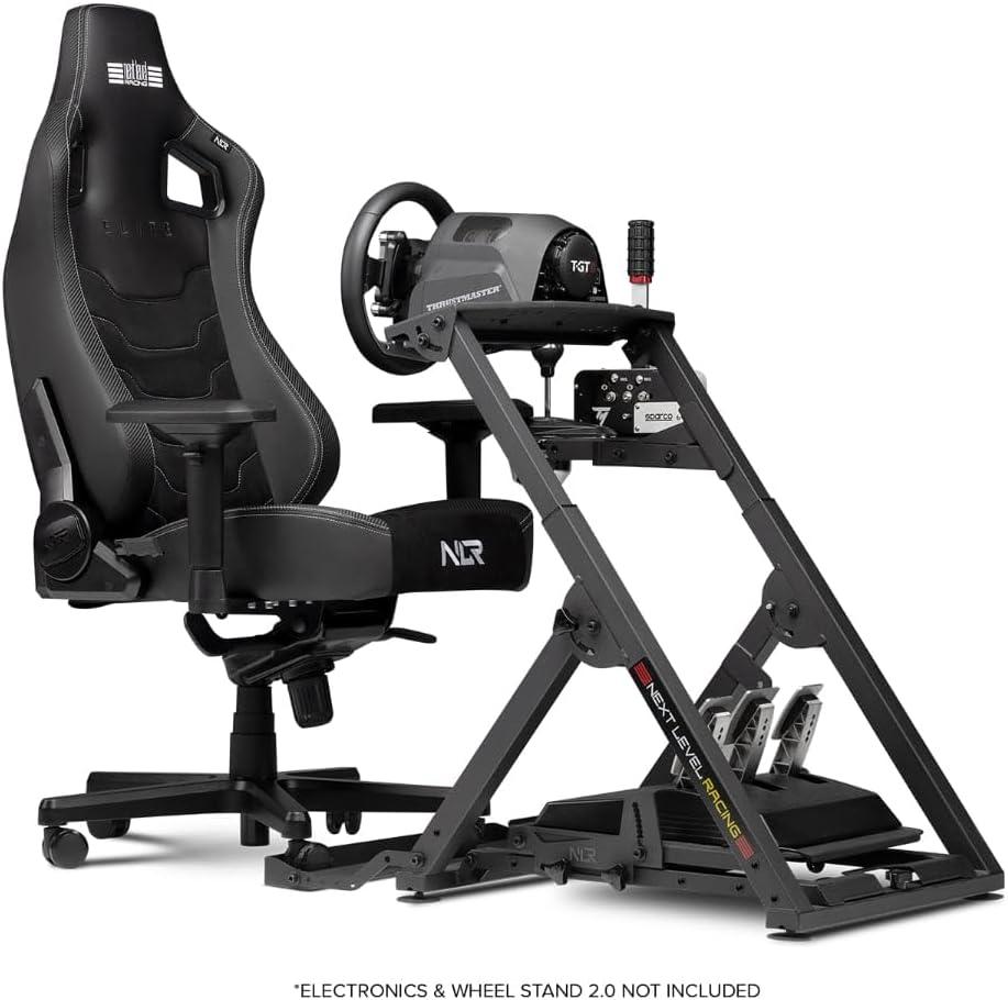 Open Box Next Level Racing Elite Gaming Chair Black Leather & Suede Edition -