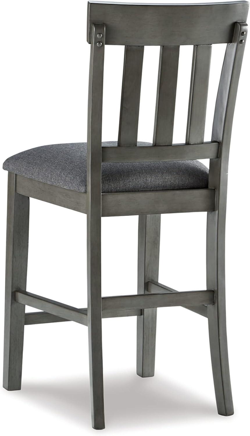 Signature Design by Ashley Hallanden Counter Height Upholstered Barstool, Set of 2, Two-Tone Gray