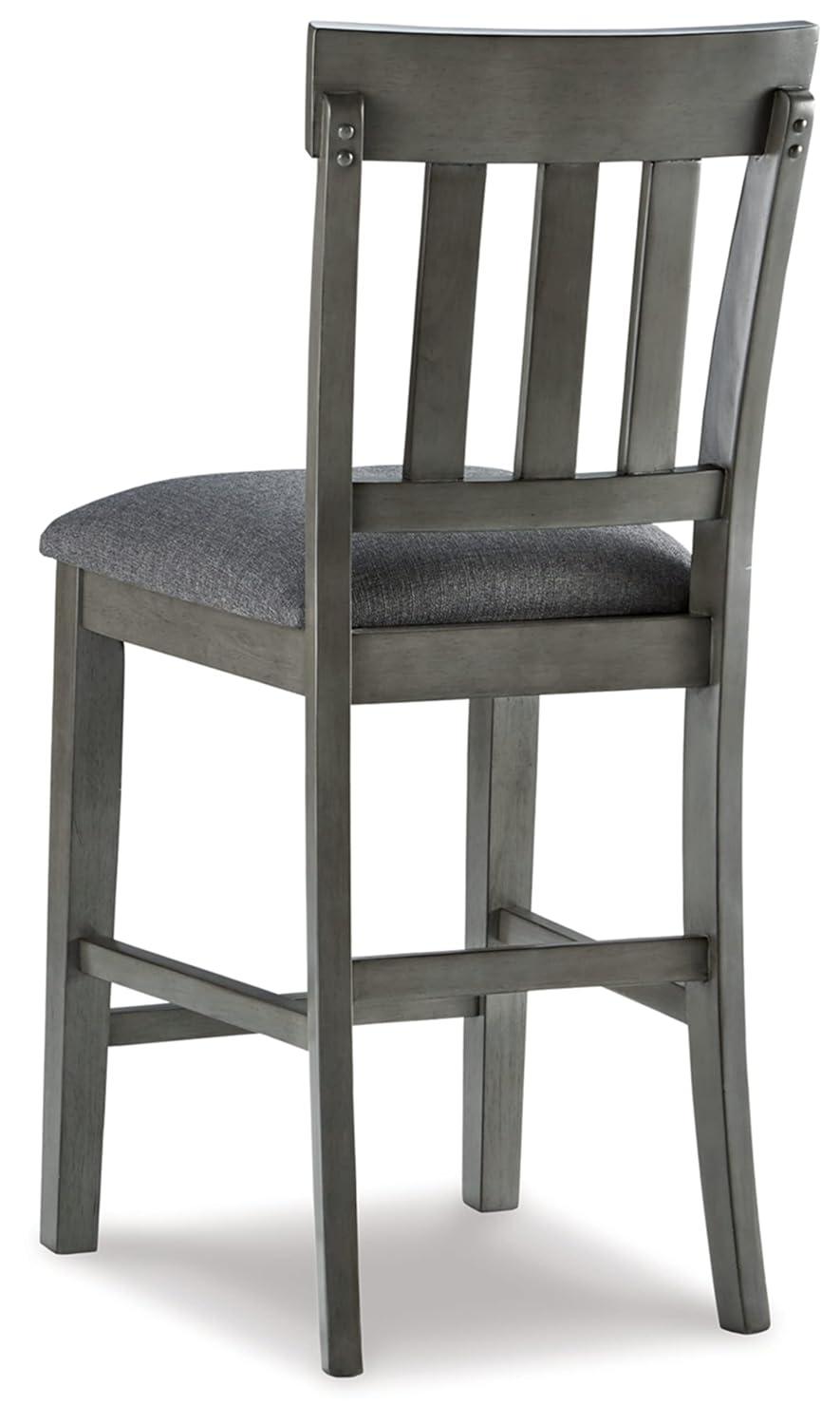 Signature Design by Ashley Hallanden Counter Height Upholstered Barstool, Set of 2, Two-Tone Gray