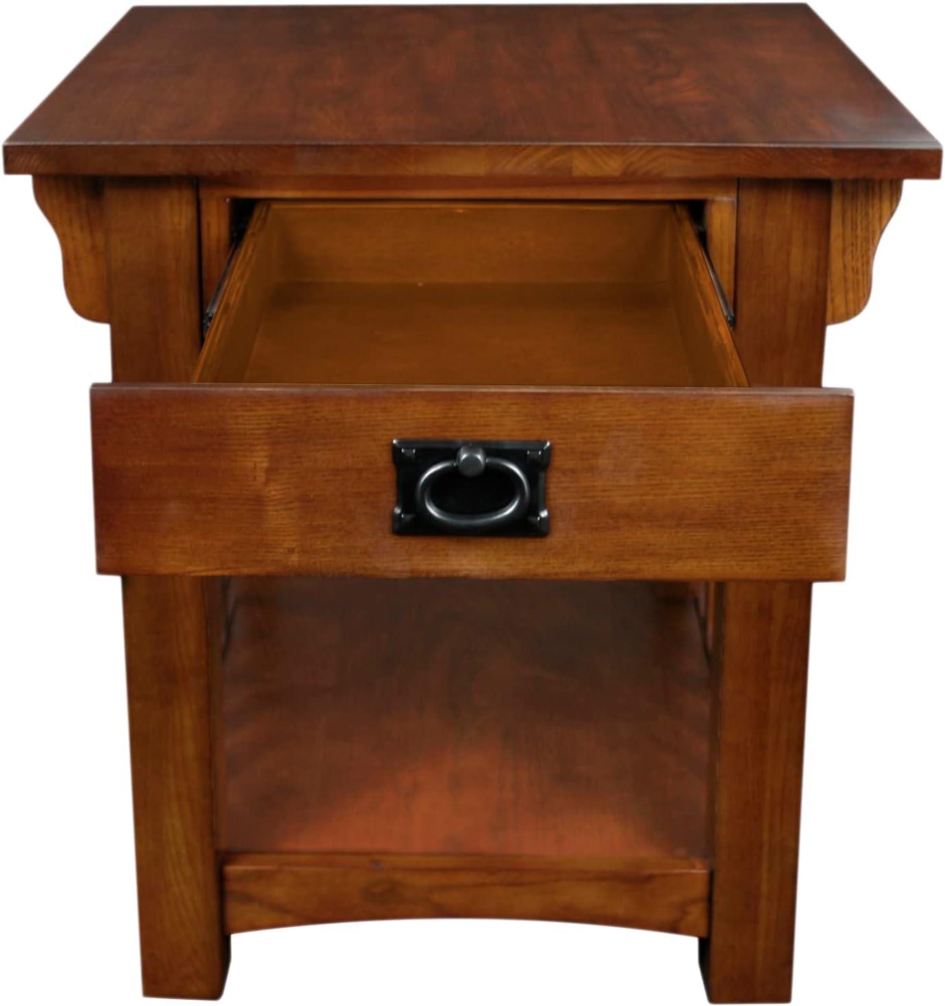 Leick Home Mission Impeccable End Table in Medium Oak